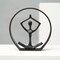 Yoga Pose Sculpture Figurine | Black Aluminum Modern Home Decor | Meditation & Spiritual Showpiece | 10x1.5x10 Inch